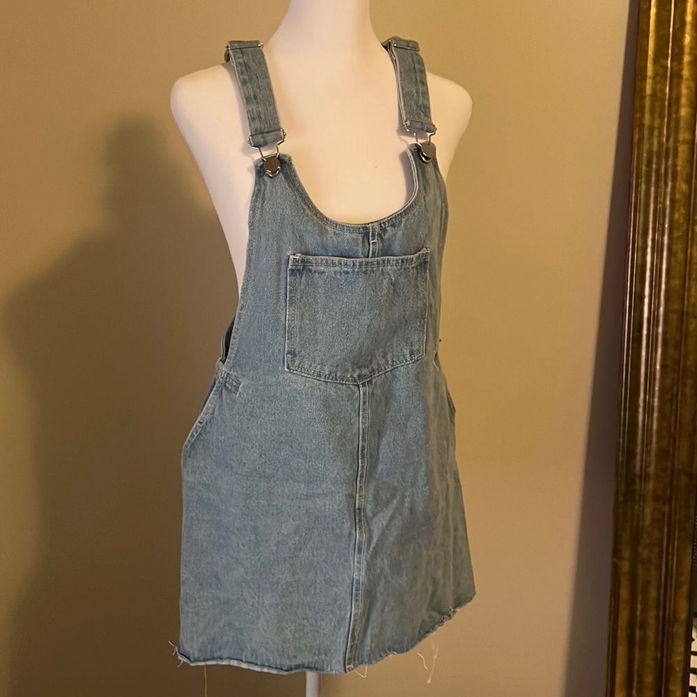 Zara overall denim mini skirt Size M